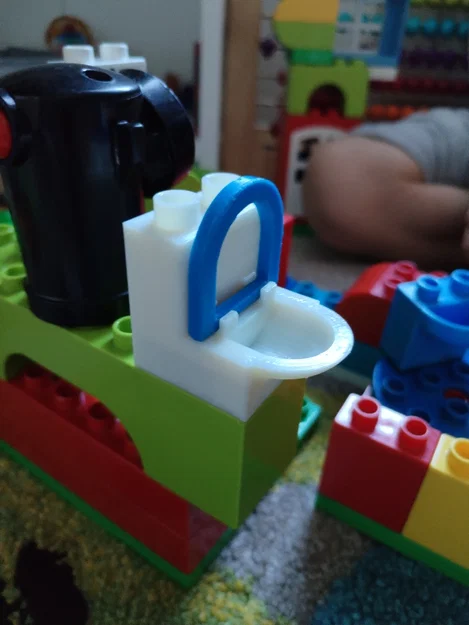 Bồn cầu Lego Duplo có nắp đóng mở (Lắp ráp 2 phần) - Image 5