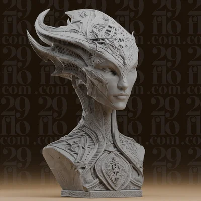 Tượng Bán Thân Nữ Hoàng Alien Cơ Khí - #283_1