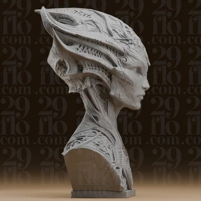 Tượng Bán Thân Nữ Hoàng Alien Cơ Khí - #283_1