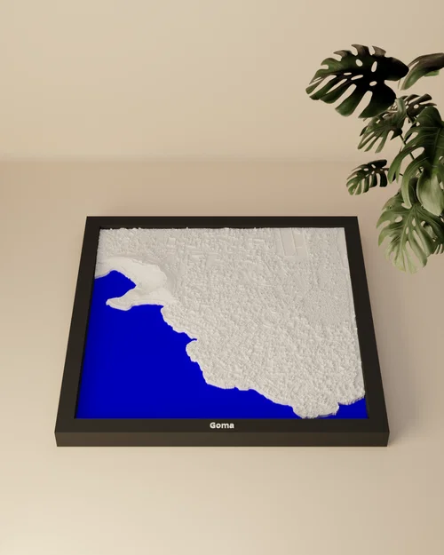 Goma, Cộng hòa Dân chủ Congo - Mô hình địa hình 3D thu nhỏ - Image 3