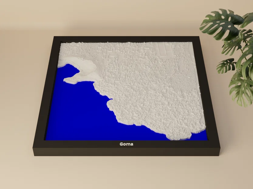Goma, Cộng hòa Dân chủ Congo - Mô hình địa hình 3D thu nhỏ - Image 4