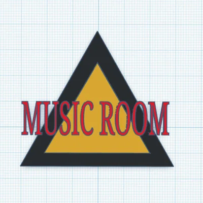 Biển báo trang trí cửa phòng nhạc (Music Room) độc đáo in 3D