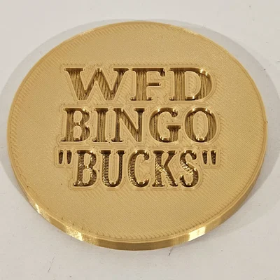 Mô hình đồng xu WFD Bingo Bucks - Thiết kế tiền chơi Bingo 3D