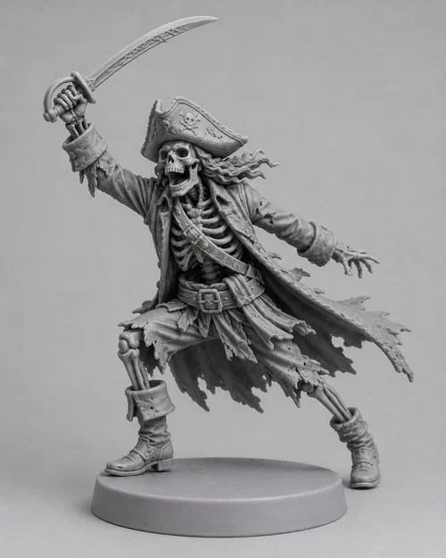 Mô hình 3D bộ xương cướp biển chiến đấu ấn tượng cho Tabletop RPG - Image 1