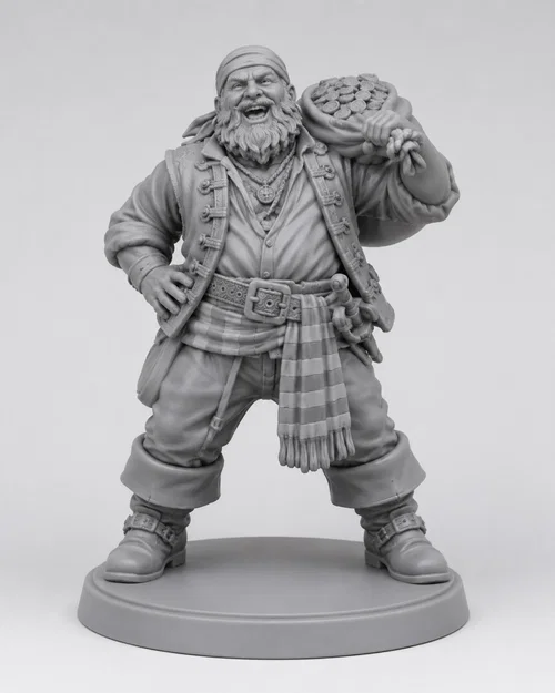 Mô hình cướp biển vác túi kho báu in 3D (Pirate Figure STL) - Image 1