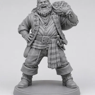 Mô hình cướp biển vác túi kho báu in 3D (Pirate Figure STL)