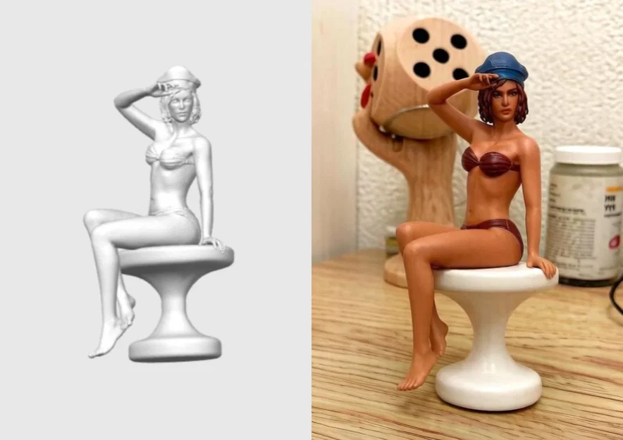 Mô hình cô gái ngồi thư giãn (Sitting Girl) - File in 3D nghệ thuật - Image 1