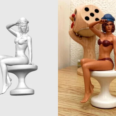 Mô hình cô gái ngồi thư giãn (Sitting Girl) - File in 3D nghệ thuật