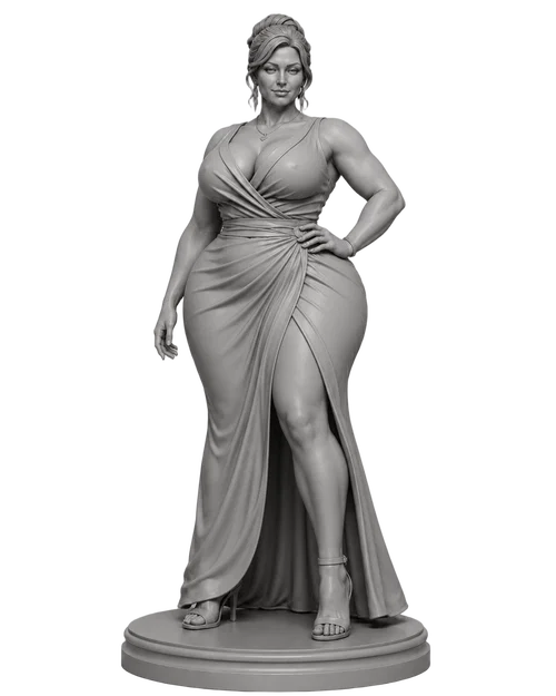 Tượng Dạ Hội Dáng Cong Thanh Lịch (Elegant Curvy Evening Statue) - Image 1