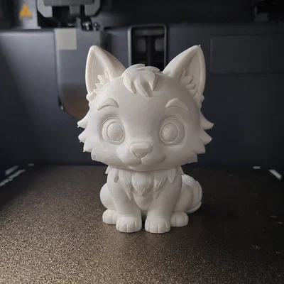 Mô hình in 3D Chibi Baby Wolf đáng yêu trang trí bàn làm việc