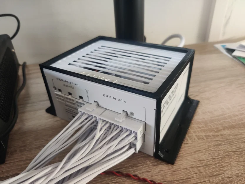 Ngàm gắn nguồn SFX LIAN LI SP1000P gọn gàng dưới bàn làm việc - Image 1