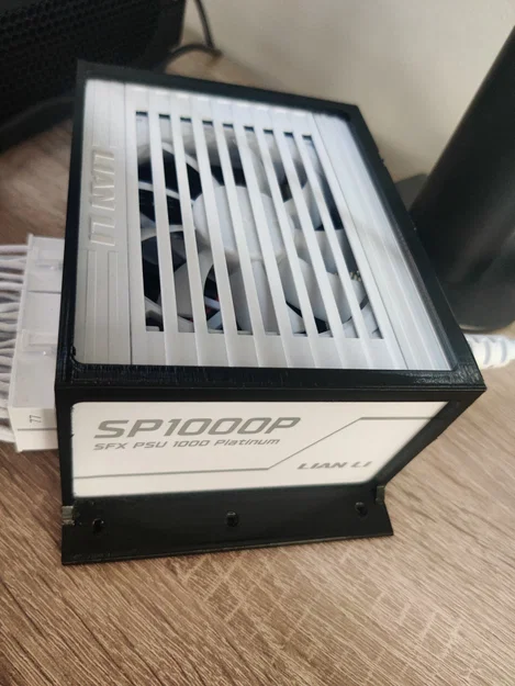Ngàm gắn nguồn SFX LIAN LI SP1000P gọn gàng dưới bàn làm việc - Image 2