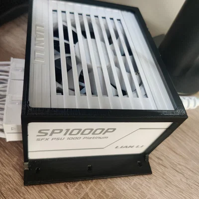 Ngàm gắn nguồn SFX LIAN LI SP1000P gọn gàng dưới bàn làm việc
