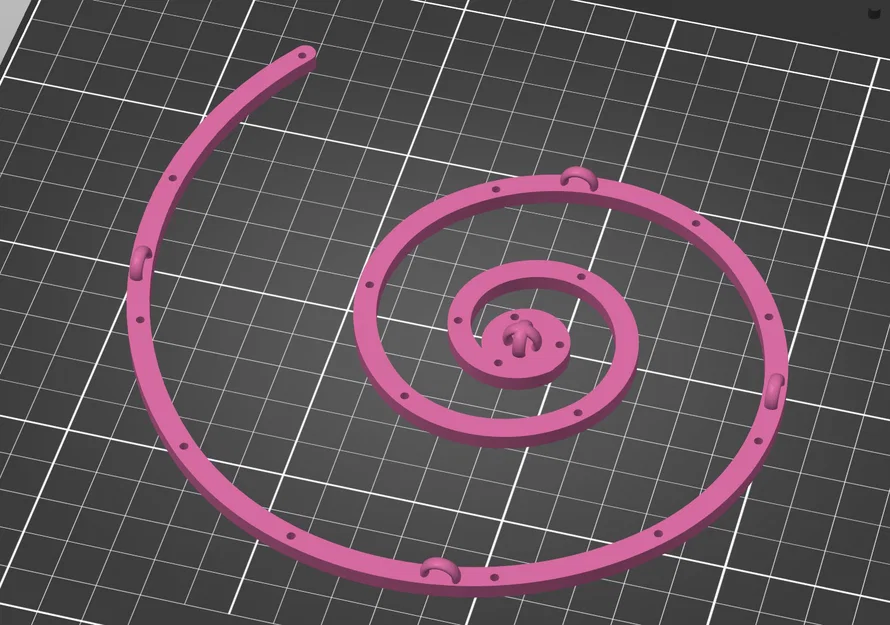 Khung treo trang trí hình xoắn ốc Spiral mobile frame (In 3D) - Image 1