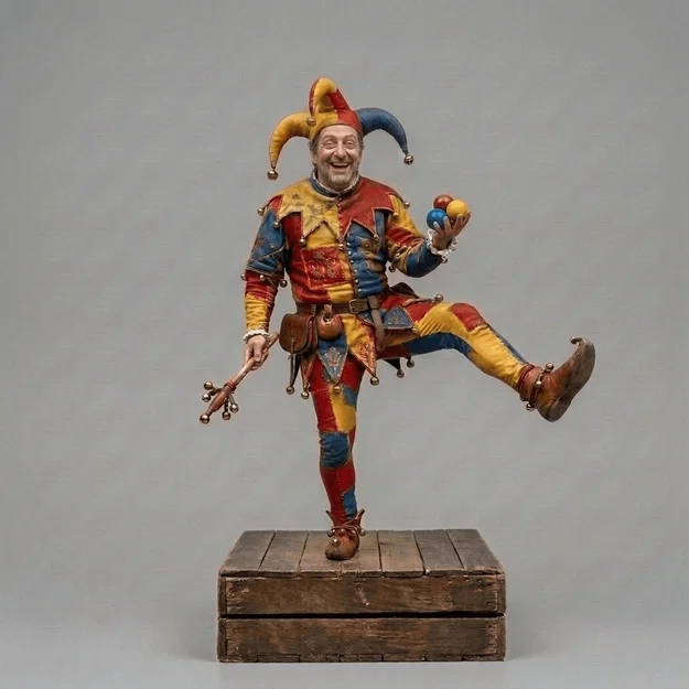Mô hình 3D nghệ sĩ hề trung cổ (Jester) ấn tượng để bàn - Image 1