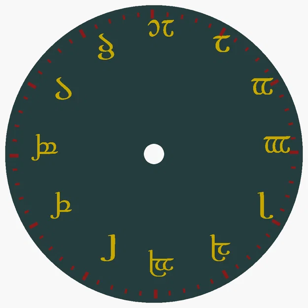 Đồng hồ treo tường Tengwar — chữ số Elf hệ 12 (Duodecimal) - Image 4