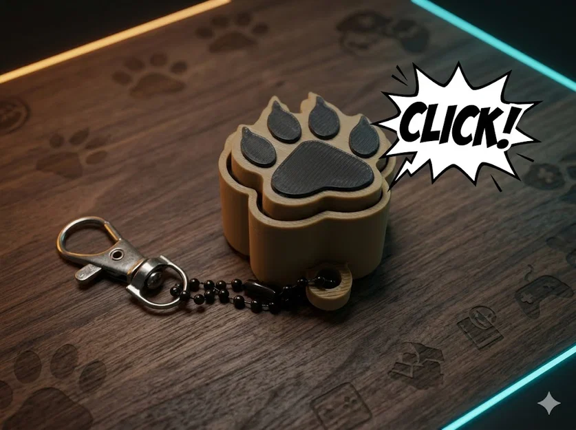 Móc Khóa Fidget Click Hình Bàn Chân Cún (Dog Paw Clicker) - Image 1