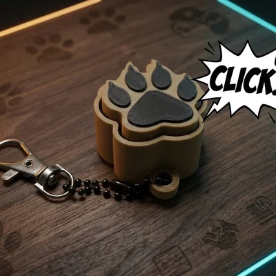 Móc Khóa Fidget Click Hình Bàn Chân Cún (Dog Paw Clicker)