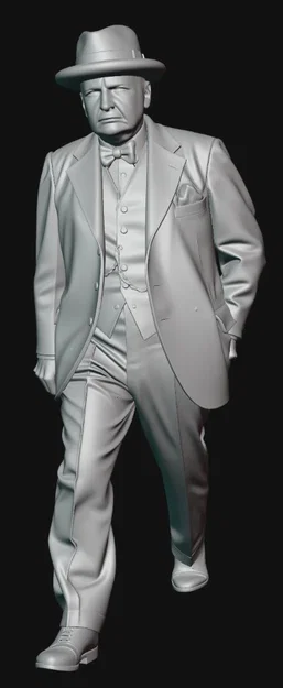 Mô hình 3D Winston Churchill – Tượng nhân vật lịch sử tỉ lệ 1:35 - Image 3