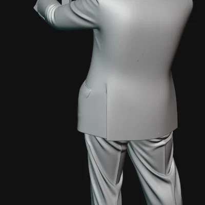 Mô hình 3D Winston Churchill cầm súng tiểu liên - Tỷ lệ 1:35