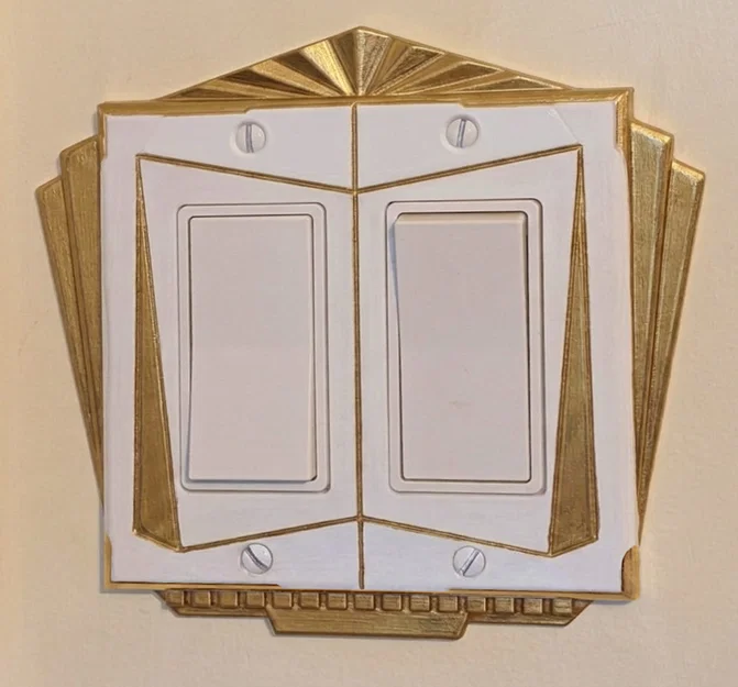 Mặt che công tắc Decora đôi phong cách Art Deco - Image 1