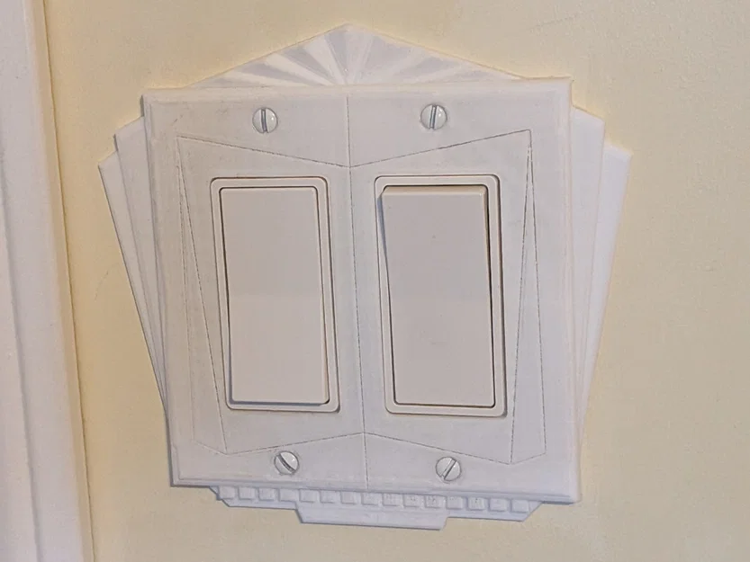 Mặt che công tắc Decora đôi phong cách Art Deco - Image 2