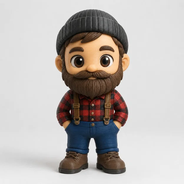 Mô hình Chibi Lumberjack 3D đáng yêu cho góc làm việc - Image 1