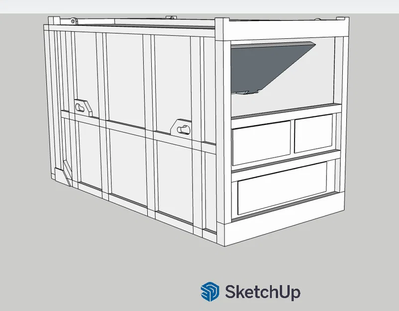 Mô hình Komprimator (Thùng chứa nén rác) in 3D chi tiết - Image 1