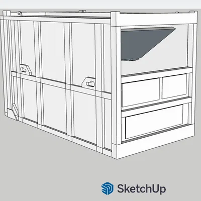 Mô hình Komprimator (Thùng chứa nén rác) in 3D chi tiết