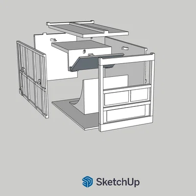 Mô hình Komprimator (Thùng chứa nén rác) in 3D chi tiết