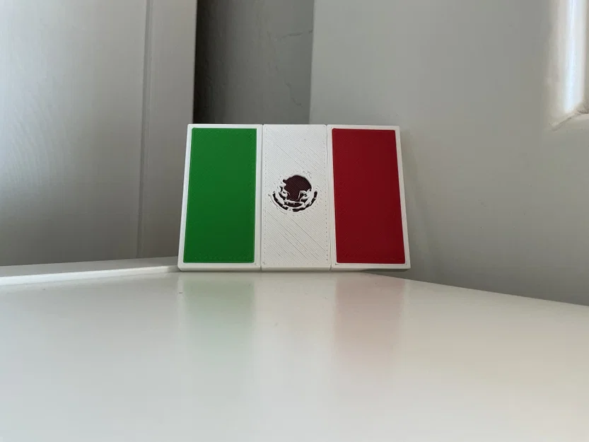 Mô hình cờ Mexico 3D lắp ráp không cần máy in đa màu - Image 1