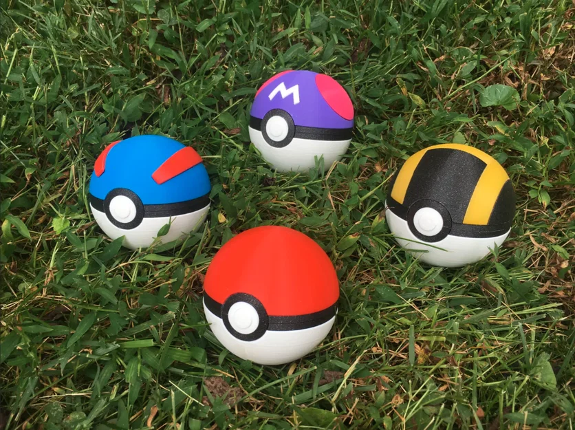 Mô hình Pokeball in 3D với cơ chế đóng mở nam châm cực chất - Image 3