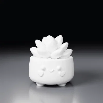 Mẫu in 3D chậu cây Happy Flower dễ thương với họa tiết trái tim