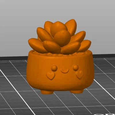 Mẫu in 3D chậu cây Happy Flower dễ thương với họa tiết trái tim
