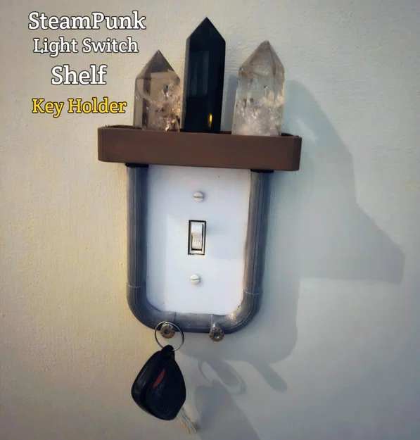 Kệ Để Đồ Kiêm Móc Chìa Khóa Phong Cách Steampunk Gắn Công Tắc Đèn - Image 1