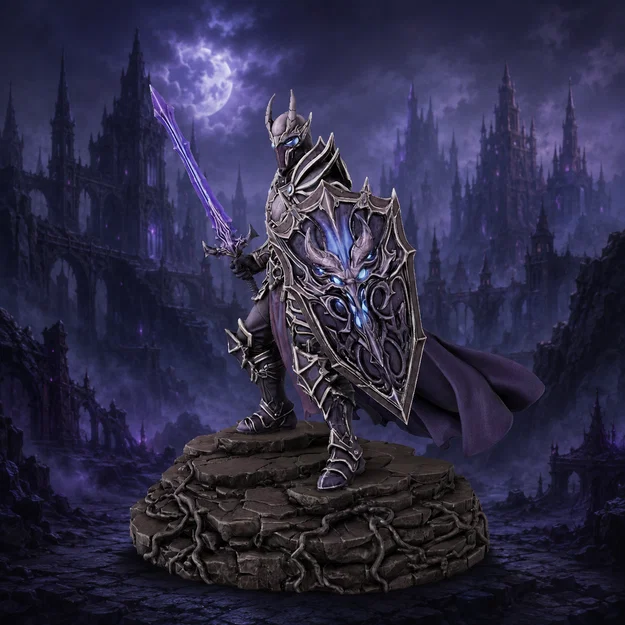 Bloodbound Realms – Dark Elf – Nightveil Aegis (Mô hình STL 3D Dark Fantasy) - Image 2