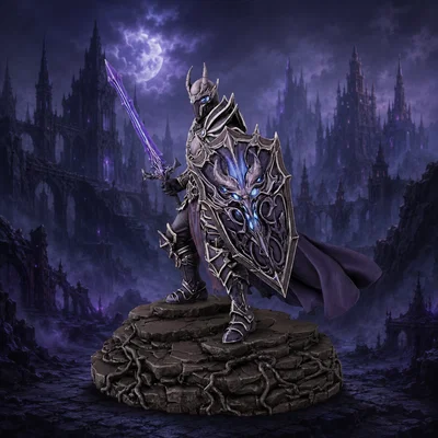 Bloodbound Realms – Dark Elf – Nightveil Aegis (Mô hình STL 3D Dark Fantasy)