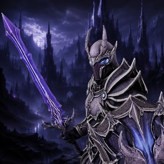 Bloodbound Realms – Dark Elf – Nightveil Aegis (Mô hình STL 3D Dark Fantasy) - Image 4