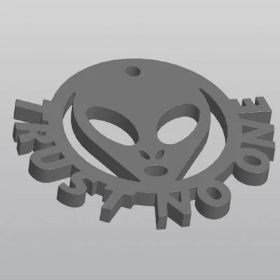 Móc khóa in 3D Trust No One độc đáo dành cho fan vũ trụ