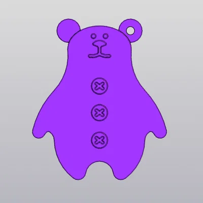 Móc khóa chú gấu nhỏ dễ thương (Bear Keychain) - Thiết kế in 3D