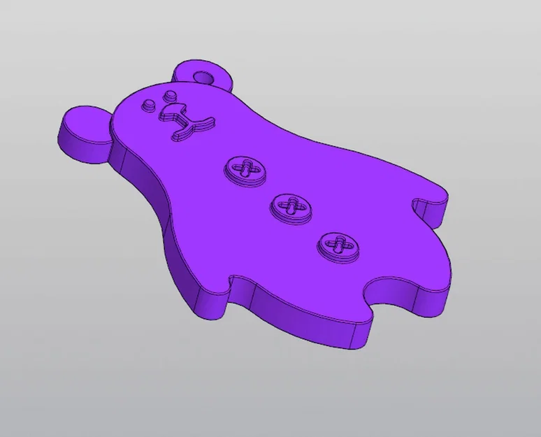 Móc khóa chú gấu nhỏ dễ thương (Bear Keychain) - Thiết kế in 3D - Image 2