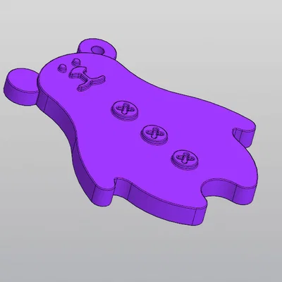 Móc khóa chú gấu nhỏ dễ thương (Bear Keychain) - Thiết kế in 3D