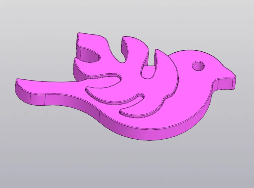 Móc khóa chim họa tiết lá Monstera 3D độc đáo - Image 2