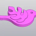 Móc khóa chim họa tiết lá Monstera 3D độc đáo - Thumbnail 2