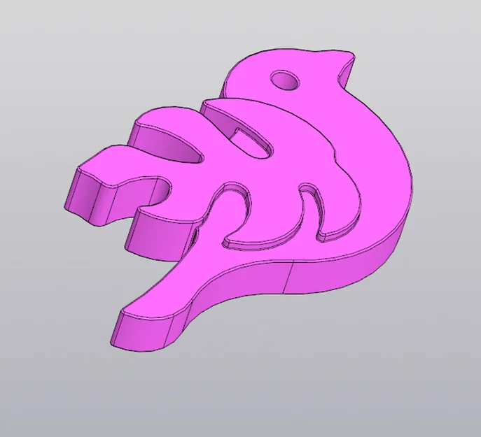 Móc khóa chim họa tiết lá Monstera 3D độc đáo - Image 3