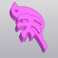 Móc khóa chim họa tiết lá Monstera 3D độc đáo - Thumbnail 4