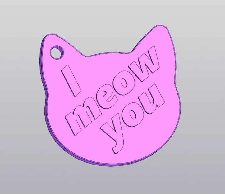 Móc khóa hình mặt mèo "I meow you" dễ thương cho người yêu thú cưng - Image 2