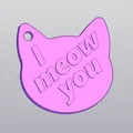 Móc khóa hình mặt mèo "I meow you" dễ thương cho người yêu thú cưng - Thumbnail 2