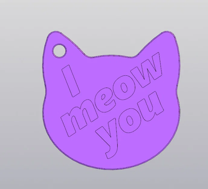 Móc khóa hình mặt mèo "I meow you" dễ thương cho người yêu thú cưng - Image 3
