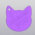 Móc khóa hình mặt mèo "I meow you" dễ thương cho người yêu thú cưng - Thumbnail 3